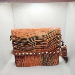 Patricia Nash Wavy Striped Hermosa Square Flap Small Crossbody P16964